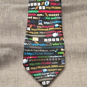 Addiction Black Tech Graphic Necktie
